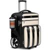 imageMATEIN Rolling Luggage for Women with Large Wheels Anti Theft Fashion Wheeled Travel Backpack Fits 17quot Laptop Roller Suitcase Backpack with Shoulder Strap for Trolley Bag with USB Port Black White