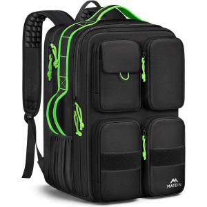 imageMATEIN Heavy Duty Backpack for Men 17 Inch College Laptop Backpack with Multiple Organized Pockets Water Resistant TSA Large Computer Teacher Bag with USB Port ampamp Shoe Compartment for Work TravelBlack Green