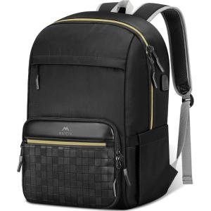 imageMATEIN Lunch backpack for Women 156 Inch Work Laptop Backpack with Lunch Compartment ampamp USB Port Water Resistant College Computer Backpacks Meal Prep Lunchbox Bag for Nurse Office Commute BlackGold