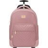 imageMATEIN Rolling Backpack for Women 17 inch Water Resistant Wheeled Laptop Backpack Large Carry On Luggage Travel Backpack with Wheels Trolley Suitcase Business Overnight Roller Bag for Adults BlackPink