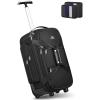 imageMATEIN Wheeled Duffle Bag Luggage Carry On Duffle Bag with Wheels ampamp Insulated Side Pockets 21 Inch Rolling Luggage with Wet Pocket for Men Business Black