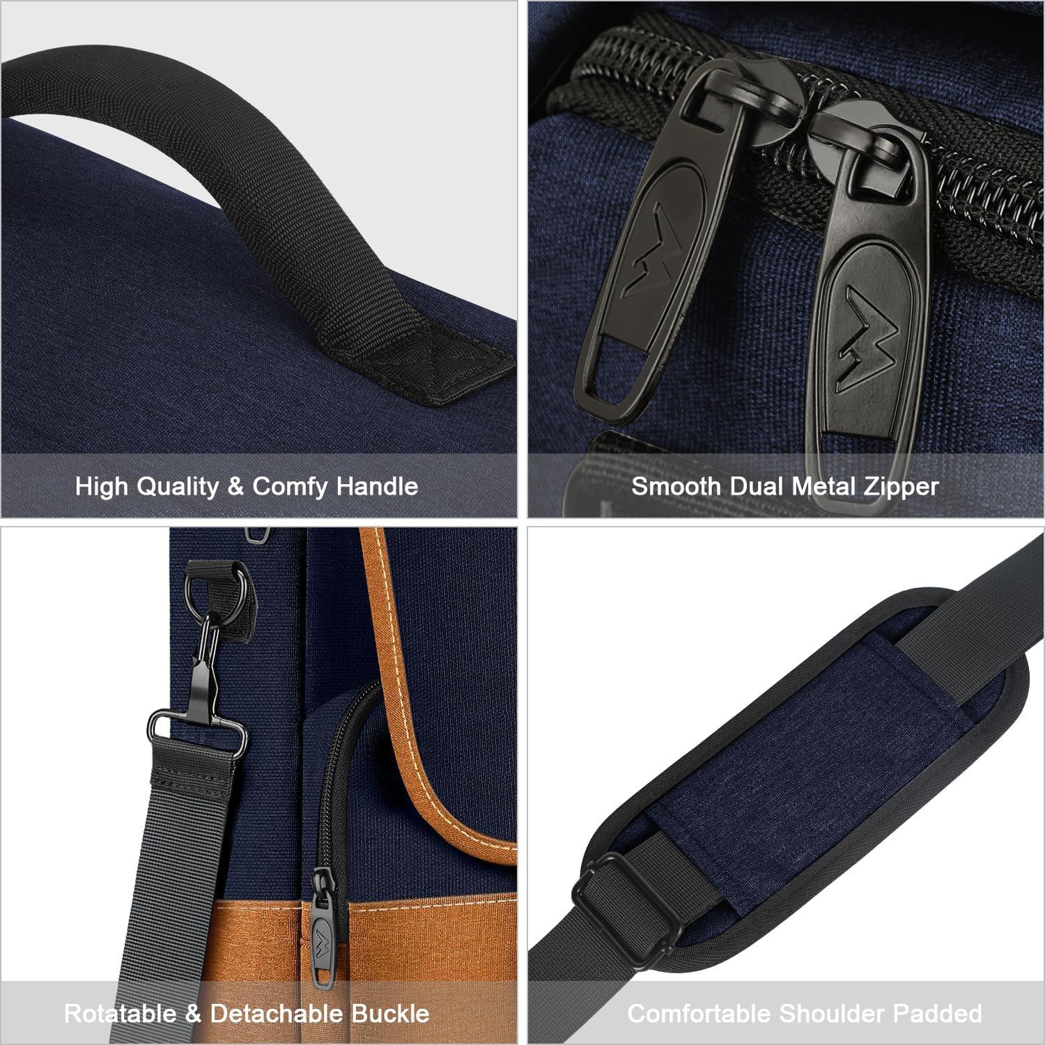 imageMATEIN Messenger Bag for Men Briefcases Lightweight Mens Laptop Bag 173 inch Water Resistant Crossbody Satchel Computer Work Office Case with Shoulder Strap BrownBluebrown