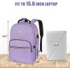 imageMATEIN Cute Backpack for Girls Water Resistant School Backpack with Charging Port Fits 156 Inch Laptop MultiFunctional Bookbag for Middle School with USB Charging Port Gift for Girls PinkPurple