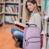 imageMATEIN Cute Backpack for Girls Water Resistant School Backpack with Charging Port Fits 156 Inch Laptop MultiFunctional Bookbag for Middle School with USB Charging Port Gift for Girls PinkPurple