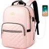 imageMATEIN Cute Backpack for Girls Water Resistant School Backpack with Charging Port Fits 156 Inch Laptop MultiFunctional Bookbag for Middle School with USB Charging Port Gift for Girls PinkPink