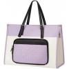 imageMATEIN Womens Work Bag with Lunch Compartment 156 Inch PU Leather Laptop Handbags with Insulated Pocket Waterproof Large Office Bag for Work Purple Lunch Tote Purse for Teacher Nurse GiftLight Purple