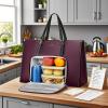 imageMATEIN Womens Work Bag with Lunch Compartment 156 Inch PU Leather Laptop Handbags with Insulated Pocket Waterproof Large Office Bag for Work Purple Lunch Tote Purse for Teacher Nurse GiftPurple