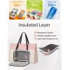imageMATEIN Womens Work Bag with Lunch Compartment 156 Inch PU Leather Laptop Handbags with Insulated Pocket Waterproof Large Office Bag for Work Purple Lunch Tote Purse for Teacher Nurse GiftPink