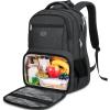imageMATEIN Work Backpack with Lunch Compartment Large 17 Inch Office Backpack with Computer Pocket USB Charging Port TSA Anti Theft Carry On College Bookbag for Business Travel Picnic Gifts BlueOrangeCharcoal Grey