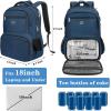 imageMATEIN Work Backpack with Lunch Compartment Large 17 Inch Office Backpack with Computer Pocket USB Charging Port TSA Anti Theft Carry On College Bookbag for Business Travel Picnic Gifts BlueOrangeBlue
