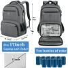 imageMATEIN Work Backpack with Lunch Compartment Large 17 Inch Office Backpack with Computer Pocket USB Charging Port TSA Anti Theft Carry On College Bookbag for Business Travel Picnic Gifts BlueOrangeGrey