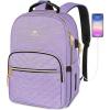 imageMATEIN Cute Backpack for Girls Water Resistant School Backpack with Charging Port Fits 156 Inch Laptop MultiFunctional Bookbag for Middle School with USB Charging Port Gift for Girls PinkPurple