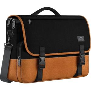 imageMATEIN Messenger Bag for Men Briefcases Lightweight Mens Laptop Bag 173 inch Water Resistant Crossbody Satchel Computer Work Office Case with Shoulder Strap BrownBlackbrown
