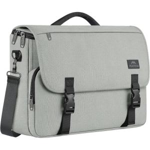 imageMATEIN Messenger Bag for Men Briefcases Lightweight Mens Laptop Bag 173 inch Water Resistant Crossbody Satchel Computer Work Office Case with Shoulder Strap BrownGrey
