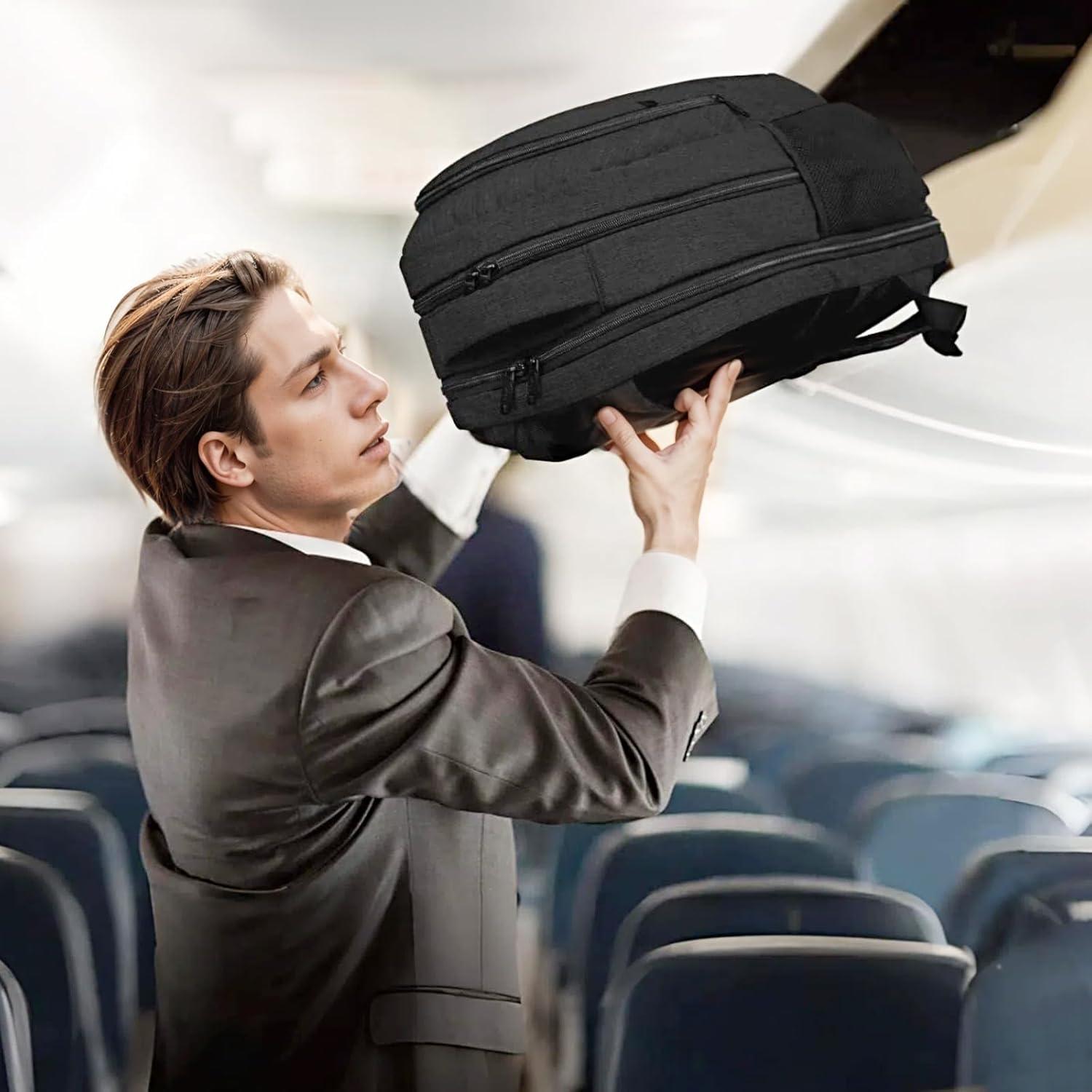 imageMATEIN College Laptop Backpack for Women Stylish 17 Inch Lightweight Outdoor Bag with USB Charging Port ampamp Luggage Strap Water Resistant Large Travel Computer Backpack Blue GreenBlack