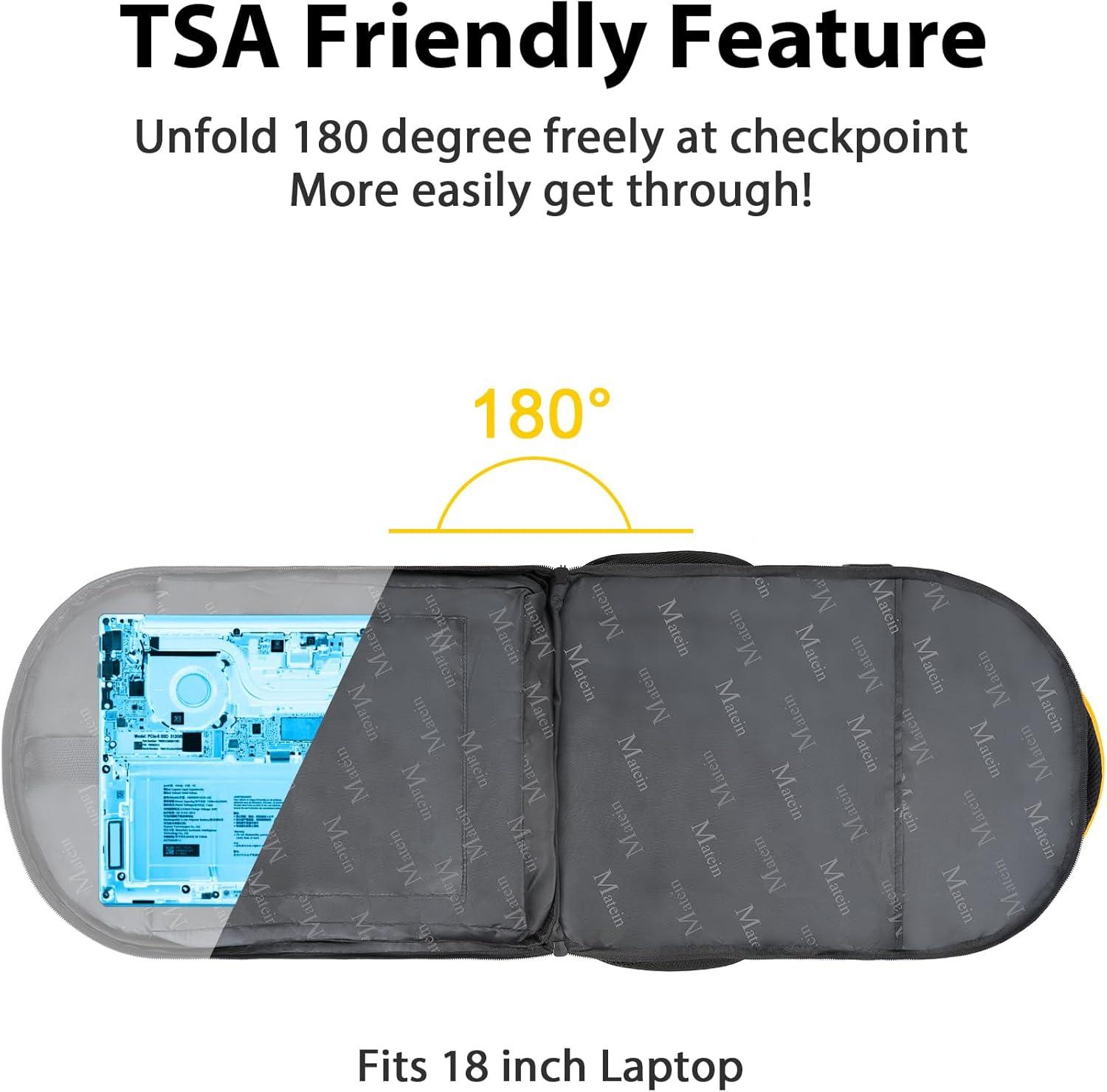 imageMATEIN College Laptop Backpack for Women Stylish 17 Inch Lightweight Outdoor Bag with USB Charging Port ampamp Luggage Strap Water Resistant Large Travel Computer Backpack Blue GreenYellow