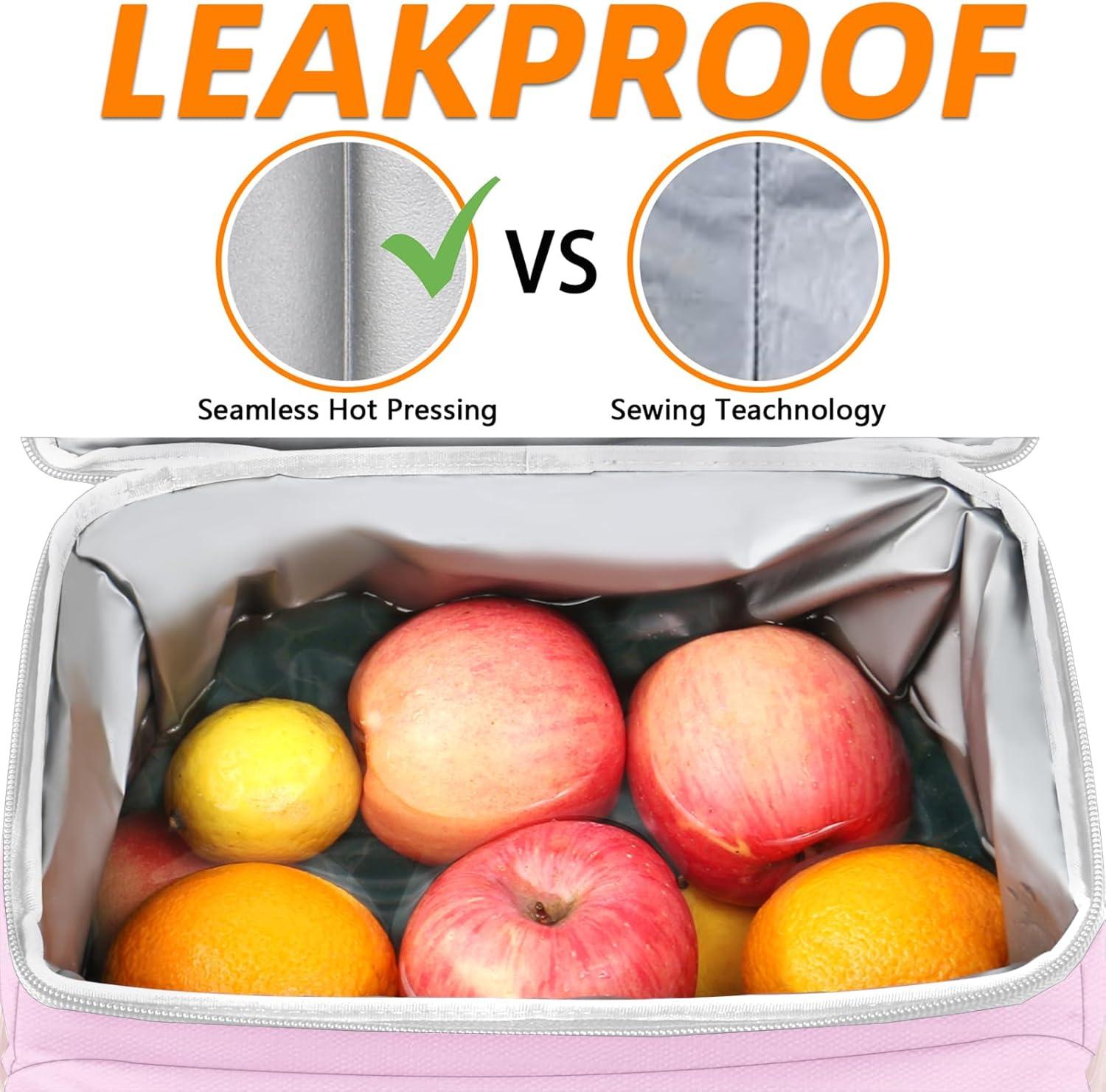 imageMATEIN Cooler Backpack 26 Cans Insulated Lunch Backpack for Men Women Leakproof Double Layer Lunch Cooler Bag Lightweight Soft Lunch Backpack with Cooler Compartment Beach Camping Hiking Beer GiftsPink