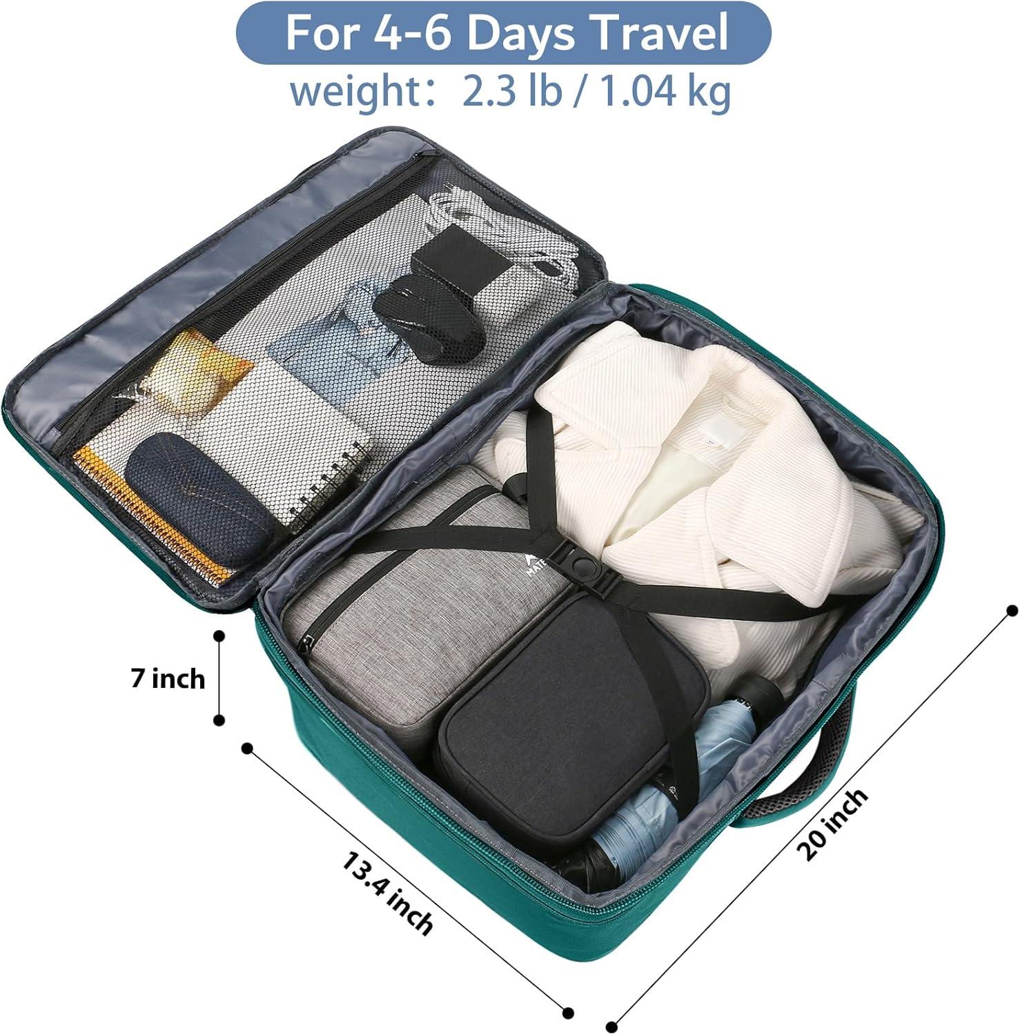 imageMATEIN Purple Travel Backpack Large Capacity Carry on Backpack with Detachable Shoulder Straps Water Resistant Personal Item Bag for Traveler Traveling Essential for WomenPeacock Blue