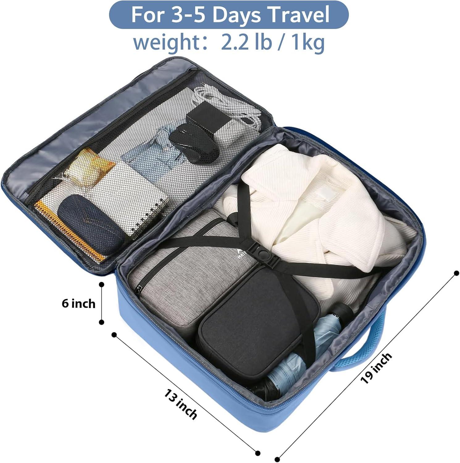 imageMATEIN Purple Travel Backpack Large Capacity Carry on Backpack with Detachable Shoulder Straps Water Resistant Personal Item Bag for Traveler Traveling Essential for WomenLight Blue