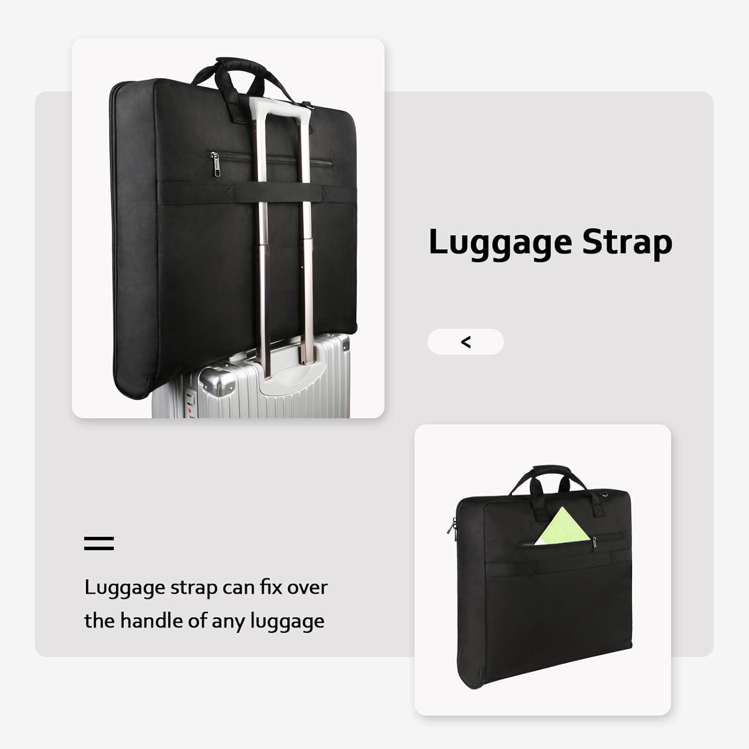 imageMATEIN Travel Garment Bag for Hanging Clothes Large Suit Travel Bag with Pockets ampamp Shoulder Strap for Business Trip Professional Wrinkle Resistant Foldable Suit Storage Carrier Luggage KhakiBlack