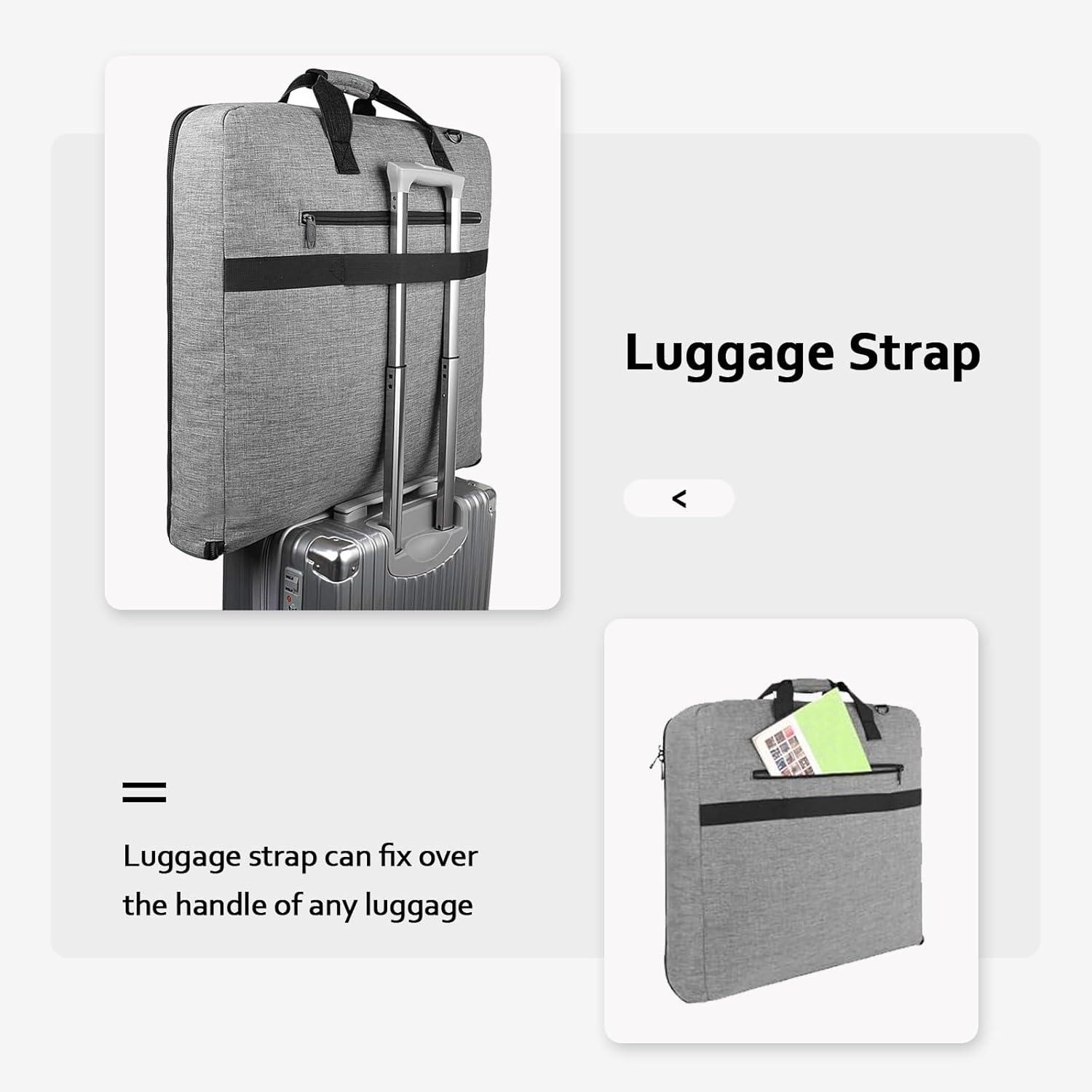 imageMATEIN Travel Garment Bag for Hanging Clothes Large Suit Travel Bag with Pockets ampamp Shoulder Strap for Business Trip Professional Wrinkle Resistant Foldable Suit Storage Carrier Luggage KhakiGrey