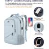 imageMATEIN College Laptop Backpack for Women Stylish 17 Inch Lightweight Outdoor Bag with USB Charging Port ampamp Luggage Strap Water Resistant Large Travel Computer Backpack Blue GreenBlue