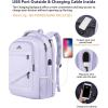 imageMATEIN College Laptop Backpack for Women Stylish 17 Inch Lightweight Outdoor Bag with USB Charging Port ampamp Luggage Strap Water Resistant Large Travel Computer Backpack Blue GreenPurple