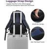 imageMATEIN College Laptop Backpack for Women Stylish 17 Inch Lightweight Outdoor Bag with USB Charging Port ampamp Luggage Strap Water Resistant Large Travel Computer Backpack Blue GreenDark Blue