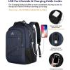 imageMATEIN College Laptop Backpack for Women Stylish 17 Inch Lightweight Outdoor Bag with USB Charging Port ampamp Luggage Strap Water Resistant Large Travel Computer Backpack Blue GreenDark Blue