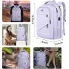 imageMATEIN College Laptop Backpack for Women Stylish 17 Inch Lightweight Outdoor Bag with USB Charging Port ampamp Luggage Strap Water Resistant Large Travel Computer Backpack Blue GreenPurple