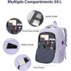 imageMATEIN College Laptop Backpack for Women Stylish 17 Inch Lightweight Outdoor Bag with USB Charging Port ampamp Luggage Strap Water Resistant Large Travel Computer Backpack Blue GreenPurple