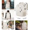 imageMATEIN College Laptop Backpack for Women Stylish 17 Inch Lightweight Outdoor Bag with USB Charging Port ampamp Luggage Strap Water Resistant Large Travel Computer Backpack Blue GreenBeige