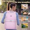 imageMATEIN Cooler Backpack 26 Cans Insulated Lunch Backpack for Men Women Leakproof Double Layer Lunch Cooler Bag Lightweight Soft Lunch Backpack with Cooler Compartment Beach Camping Hiking Beer GiftsPink