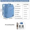 imageMATEIN Purple Travel Backpack Large Capacity Carry on Backpack with Detachable Shoulder Straps Water Resistant Personal Item Bag for Traveler Traveling Essential for WomenLight Blue
