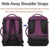 imageMATEIN Purple Travel Backpack Large Capacity Carry on Backpack with Detachable Shoulder Straps Water Resistant Personal Item Bag for Traveler Traveling Essential for WomenPurple