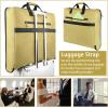 imageMATEIN Travel Garment Bag for Hanging Clothes Large Suit Travel Bag with Pockets ampamp Shoulder Strap for Business Trip Professional Wrinkle Resistant Foldable Suit Storage Carrier Luggage KhakiKhaki