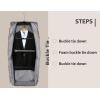 imageMATEIN Travel Garment Bag for Hanging Clothes Large Suit Travel Bag with Pockets ampamp Shoulder Strap for Business Trip Professional Wrinkle Resistant Foldable Suit Storage Carrier Luggage KhakiBlack Stripe