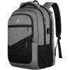 imageMATEIN College Laptop Backpack for Women Stylish 17 Inch Lightweight Outdoor Bag with USB Charging Port ampamp Luggage Strap Water Resistant Large Travel Computer Backpack Blue GreenGrey Black