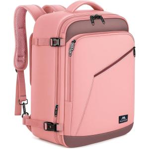 imageMATEIN Purple Travel Backpack Large Capacity Carry on Backpack with Detachable Shoulder Straps Water Resistant Personal Item Bag for Traveler Traveling Essential for WomenPink Grey