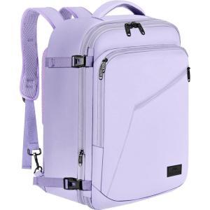 imageMATEIN Purple Travel Backpack Large Capacity Carry on Backpack with Detachable Shoulder Straps Water Resistant Personal Item Bag for Traveler Traveling Essential for WomenLight Purple