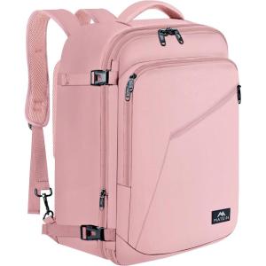 imageMATEIN Purple Travel Backpack Large Capacity Carry on Backpack with Detachable Shoulder Straps Water Resistant Personal Item Bag for Traveler Traveling Essential for WomenPink