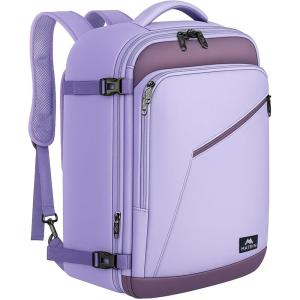 imageMATEIN Purple Travel Backpack Large Capacity Carry on Backpack with Detachable Shoulder Straps Water Resistant Personal Item Bag for Traveler Traveling Essential for WomenLight Purple Grey