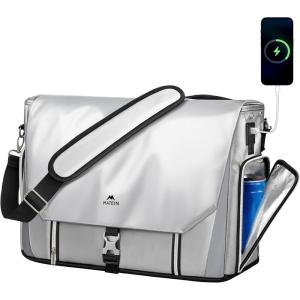 imageMATEIN Messenger Bag with Lunch Compartment Large Crossbody Laptop Lunch Bag 17 inch Satchel with USB Port ampamp Cooler Waterproof Computer Briefcase Shoulder for College Commuting Work