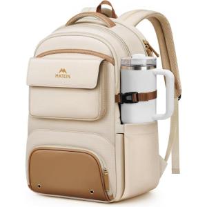 imageMATEIN Waterproof Womens Work Backpack with Rain Cover 156 in Small Travel Laptop Backpack with Shoe Compartment Personal Item Bag with Large Cup Holder TSA Approved Traveling Casual Daypack