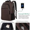 imageMATEIN Travel Laptop Backpack Slim Sturdy College Laptops Backpack with USB Charging Port Business Anti Theft Water Resistant Computer Bag Gift for Men ampamp Women Fits 156 Inch NotebookTawny Brown