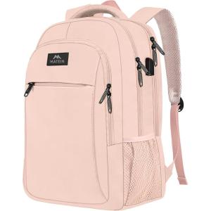 imageMATEIN Travel Laptop Backpack Slim Sturdy College Laptops Backpack with USB Charging Port Business Anti Theft Water Resistant Computer Bag Gift for Men ampamp Women Fits 156 Inch NotebookPink