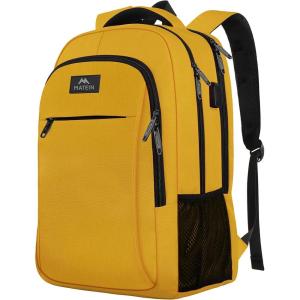 imageMATEIN Travel Laptop Backpack Slim Sturdy College Laptops Backpack with USB Charging Port Business Anti Theft Water Resistant Computer Bag Gift for Men ampamp Women Fits 156 Inch NotebookYellow