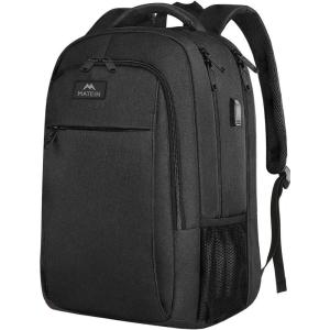 imageMATEIN Travel Laptop Backpack Slim Sturdy College Laptops Backpack with USB Charging Port Business Anti Theft Water Resistant Computer Bag Gift for Men ampamp Women Fits 156 Inch NotebookBlack