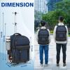 imageMATEIN Rolling Backpack with Wheels 17 Inch Large Roller Backpack with Combination Lock Water Resistant Anti Theft Travel Wheeled Backpacks Laptop Back Pack for Men Women Work Business Commute BlueBlue