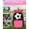 imageMATEIN Girls Soccer Bag Water Resistant Youth Soccer Bag with Fence Hook Lightweight Girls Basketball Ball Backpack with Ball ampamp Shoes Compartment 156 Inch Sports Equipment Laptop Backpack BlackPink